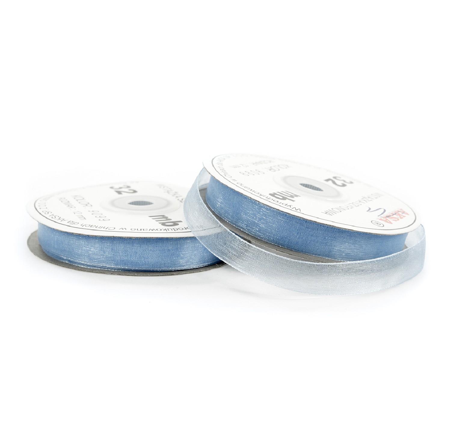 12mm WO9099 Panglică de sifon albastru deshis 32mb 12mm WO9099 Panglică de sifon albastru deshis 32mb