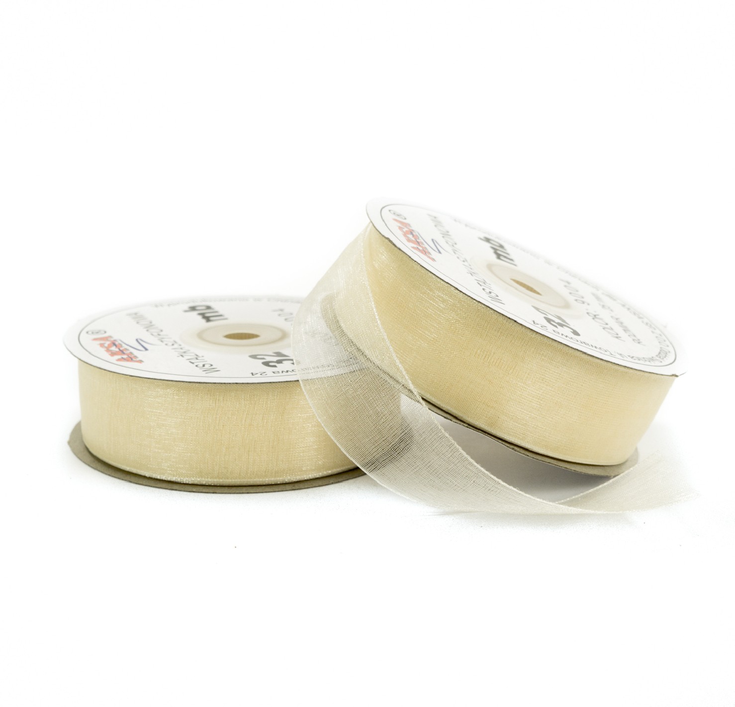 25mm WO9004 Panglică de sifon ecru 32mb 25mm WO9004 Panglică de sifon ecru 32mb
