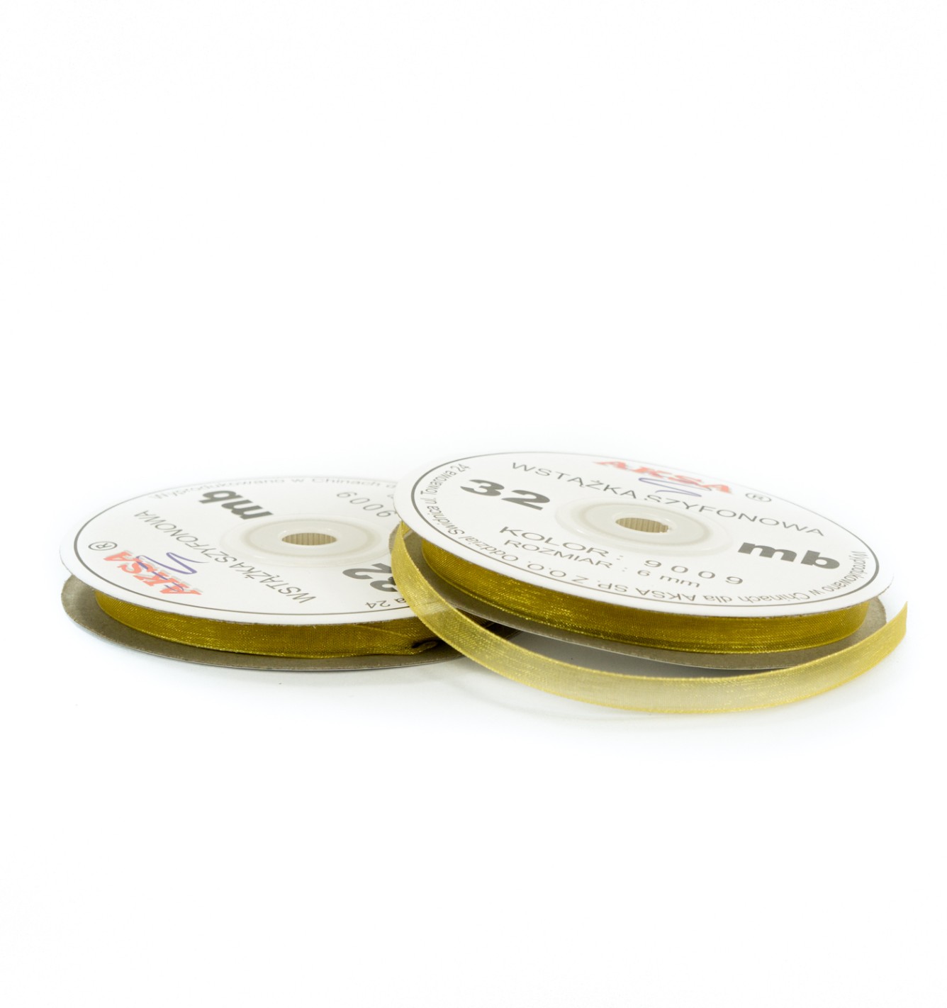 6mm WO9009 Panglică de sifon auriu 32mb 6mm WO9009 Panglică de sifon auriu 32mb