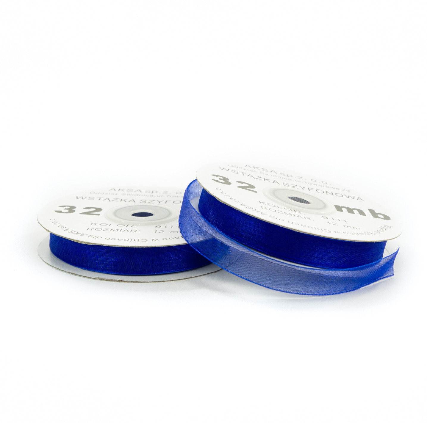 12mm WO9111 Panglică de sifon albastru închis 32mb 12mm WO9111 Panglică de sifon albastru închis 32mb