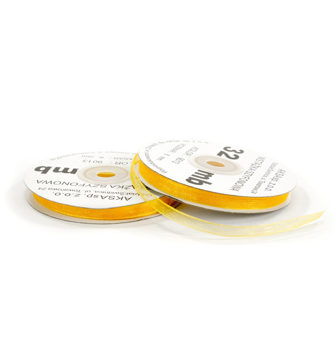6mm WO9013 Panglică de sifon galben închis 32mb 6mm WO9013 Panglică de sifon galben închis 32mb