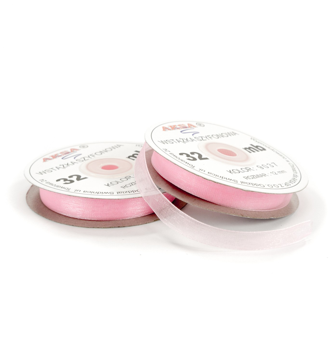12mm WO9037 Panglică de sifon roz deshis 32mb 12mm WO9037 Panglică de sifon roz deshis 32mb