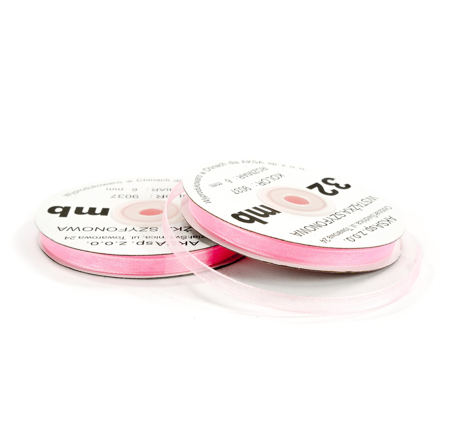 6mm WO9037 Panglică de sifon roz deshis 32mb 6mm WO9037 Panglică de sifon roz deshis 32mb