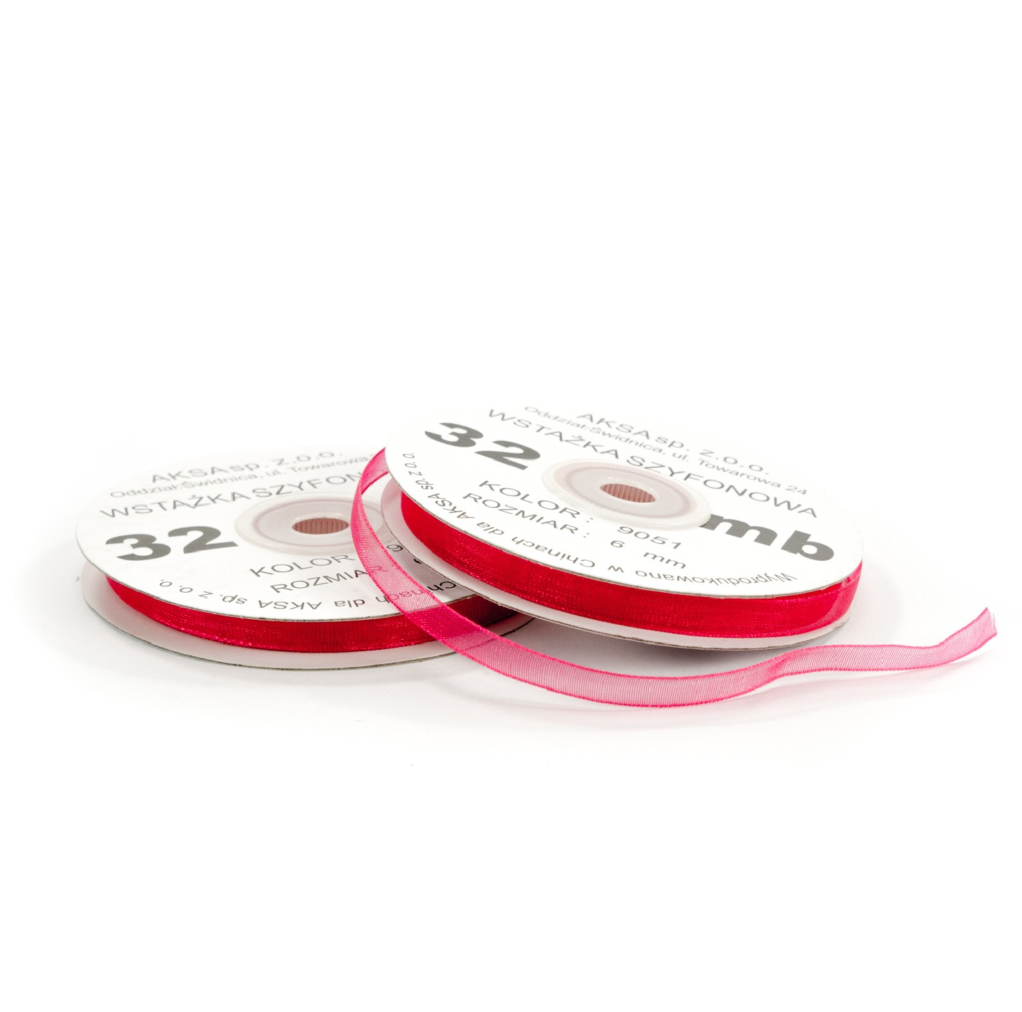 6mm WO9051 Panglică de sifon amarantha 32mb 6mm WO9051 Panglică de sifon amarantha 32mb