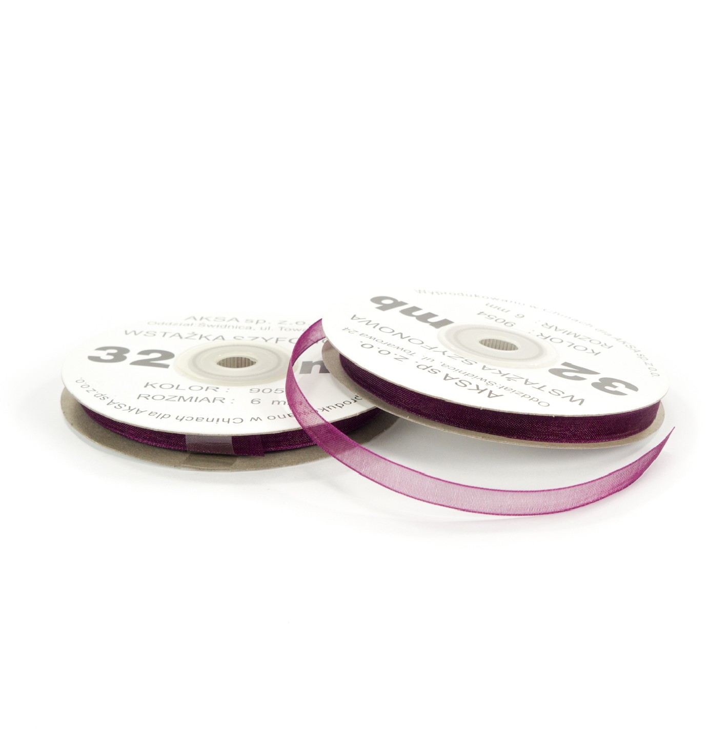 6mm WO9054 Panglică de sifon prună 32mb 6mm WO9054 Panglică de sifon prună 32mb