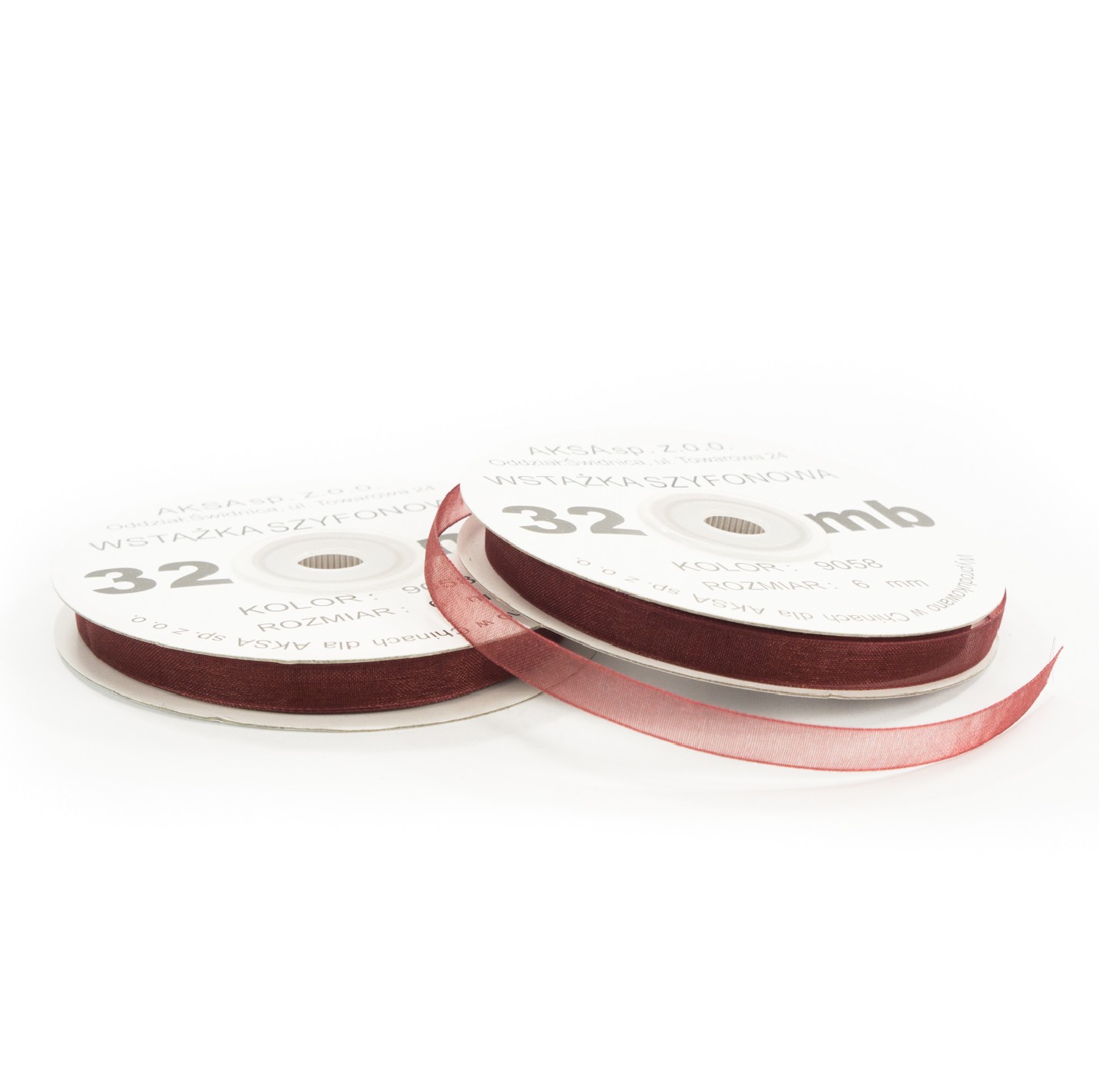 6mm WO9058 Panglică de sifon burgundy 32mb 6mm WO9058 Panglică de sifon burgundy 32mb