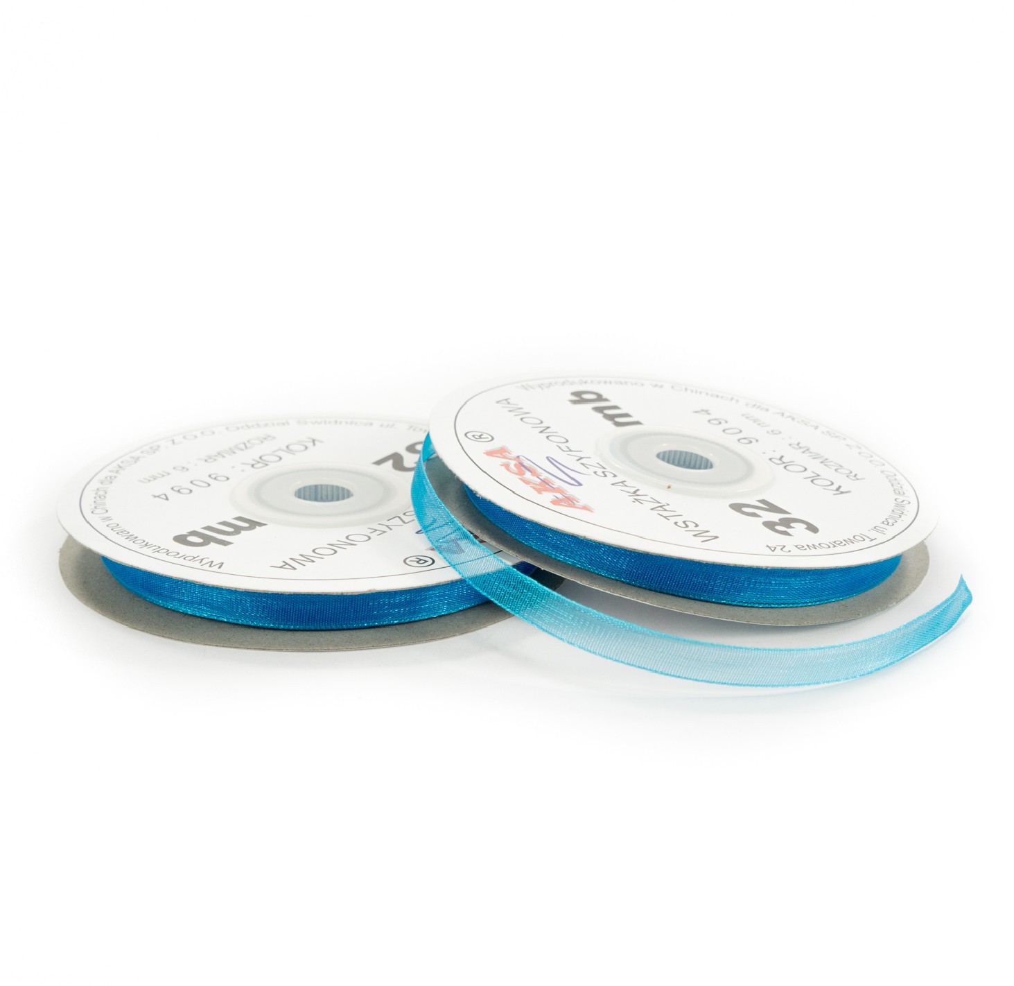 6mm WO9094 Panglică de sifon turcoaz 32mb 6mm WO9094 Panglică de sifon turcoaz 32mb