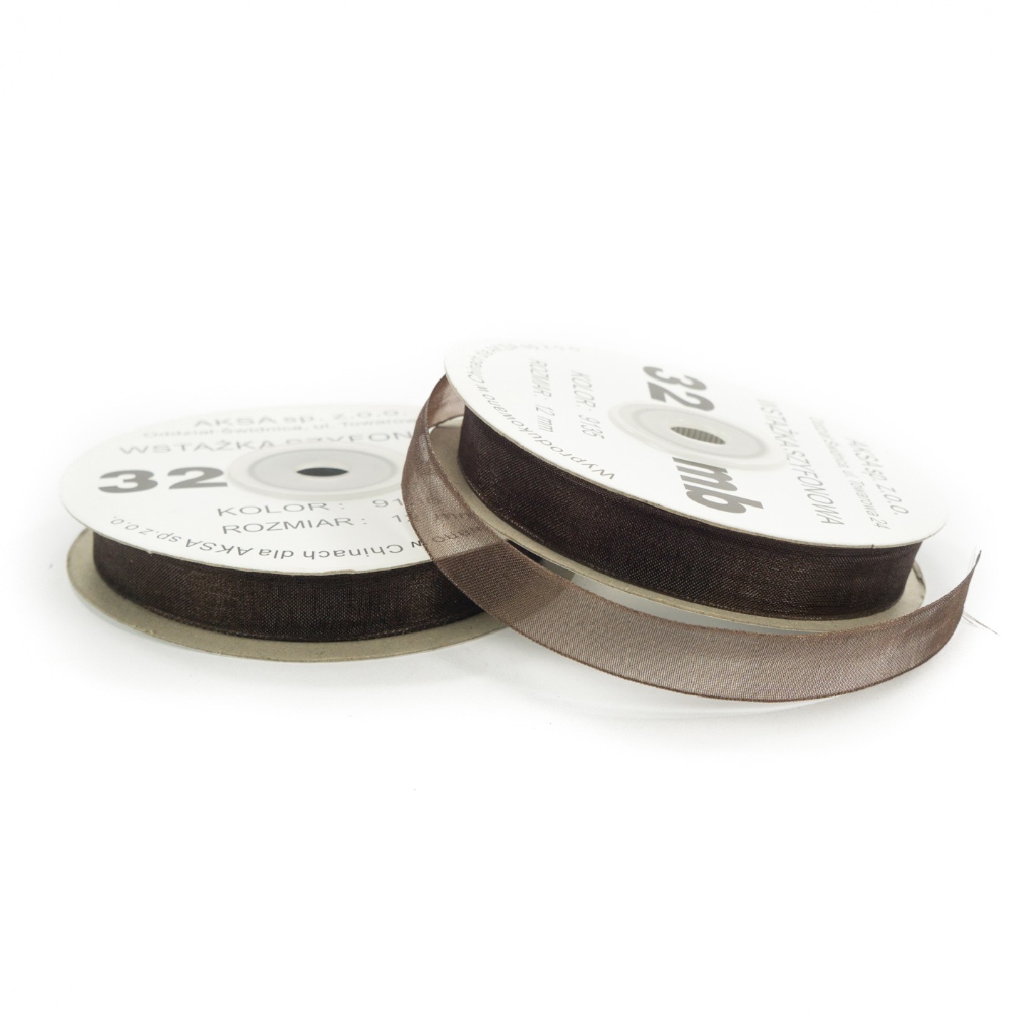 12mm WO9135 Panglică de sifon maro 32mb 12mm WO9135 Panglică de sifon maro 32mb