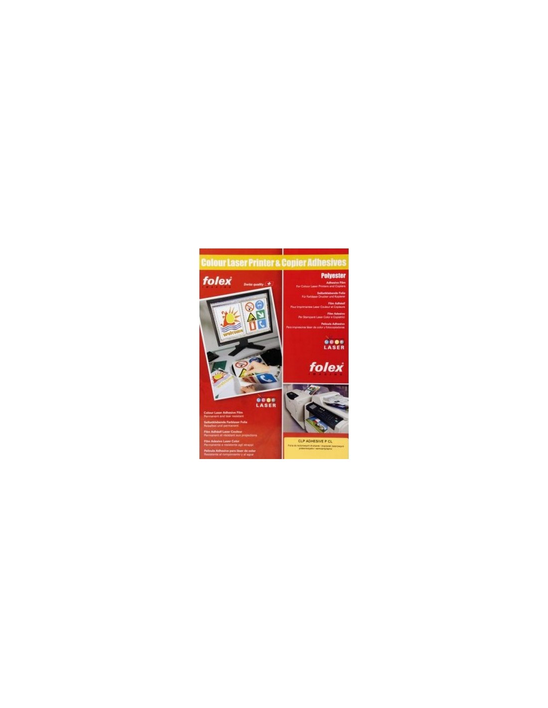 FOLEX ADHESIVE P-CL Folia samoprzylepna przezroczysta do kolorowych drukarek laserowych pak. 10SRA3 FOLEX ADHESIVE P-CL Folia samoprzylepna przezroczysta do kolorowych drukarek laserowych pak. 10SRA3